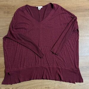 Workshop Republic Clothing Burgundy V-Neck Sweater